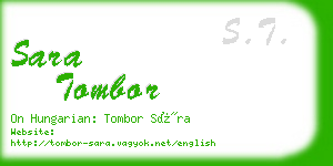 sara tombor business card